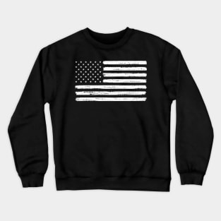 USA flag white color Crewneck Sweatshirt